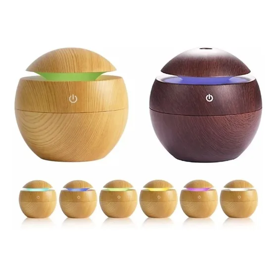Humidificador Simil Madera Aromatizador De Aire Difusor