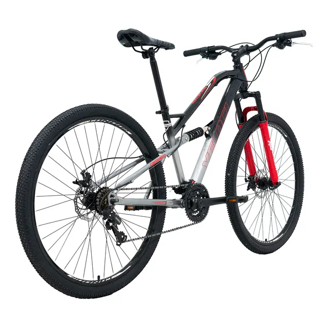 Bicicleta Veloci Naukas Pro Fd Rodado 26 Plata De Montaña Color Plateado Tamaño Del Cuadro L