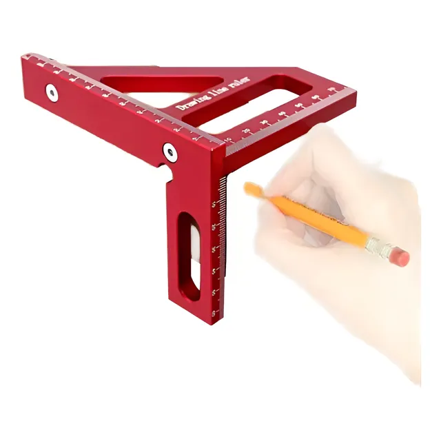 Escuadra 90 Y 45 Grados En Alumino Macizo Roja