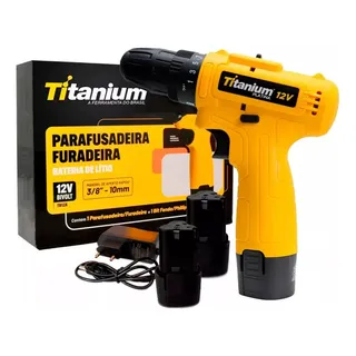 Parafusadeira 12v 2 Baterias 3/8 1350rpm C/ Maleta Titanium Parafusadeira 12v 2 Baterias 3/8 1350rpm C/ Maleta Titanium