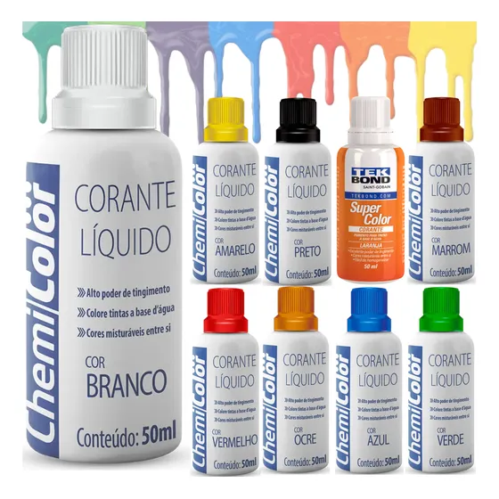 Bisnaga Xadrez Tinta P/ Parede Pigmento Corante Várias Cores