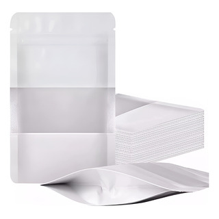 100 Bolsas Stand Up Pouch Kraft Con Ventana Para 60g 100 Bolsas Stand Up Pouch Kraft Con Ventana Para 60g