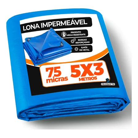 Lona Plástica 70gsm 5x3 Metros Para Acampamentos E Toldos