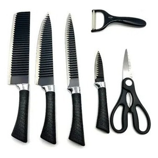 Cuchillo De Cocina Bobssen Set Cuchillo Negro6 Unidades Cuchillo De Cocina Bobssen Set Cuchillo Negro6 Unidades