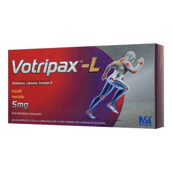 Votripax-l Forte Solución Inyectable, 3 Ampolletas (no. I) 2 Ml + 3 Ampolletas (no. Ii)  1 Ml + 3 Jeringas Desechables