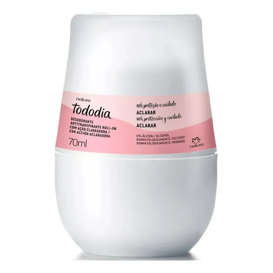 Desodorante Natura Antitranspirante Roll on Tododia Aclarar 70 ml