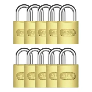 Cadeado Stam 20mm Com 10 Unidades Cor Dourado Cadeado Stam 20mm Com 10 Unidades Cor Dourado