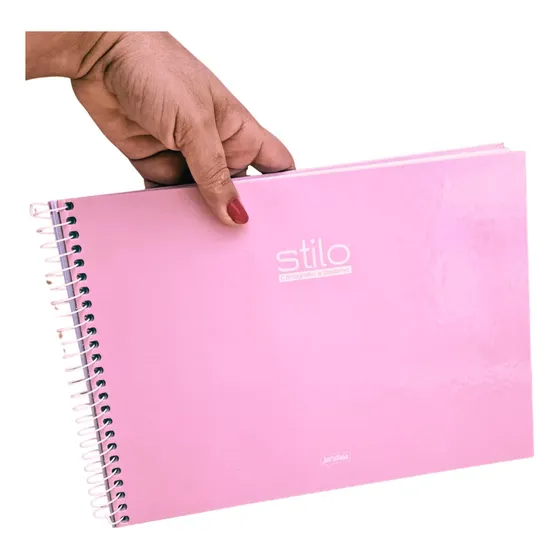Caderno Desenho Cartografia Stilo Capa Dura 80 Fls Jandaia Cor Rosa
