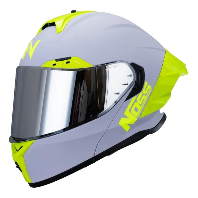 Casco Moto Abatible Noss Certificado Aleron Edicion Limitada Color Gris Diseño Sólido Tamaño Del Casco Xl