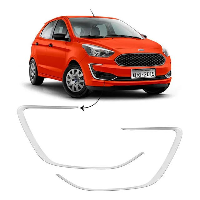 Aplique Ford Ka 2019 Adesivo Moldura Farol De Milha Cromado