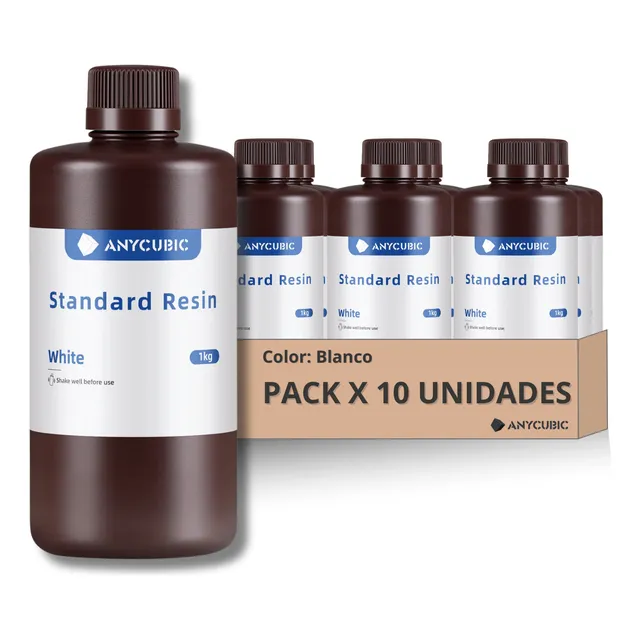 Resina Estándar Impresora 3d Anycubic 1kg Blanco Pack X10