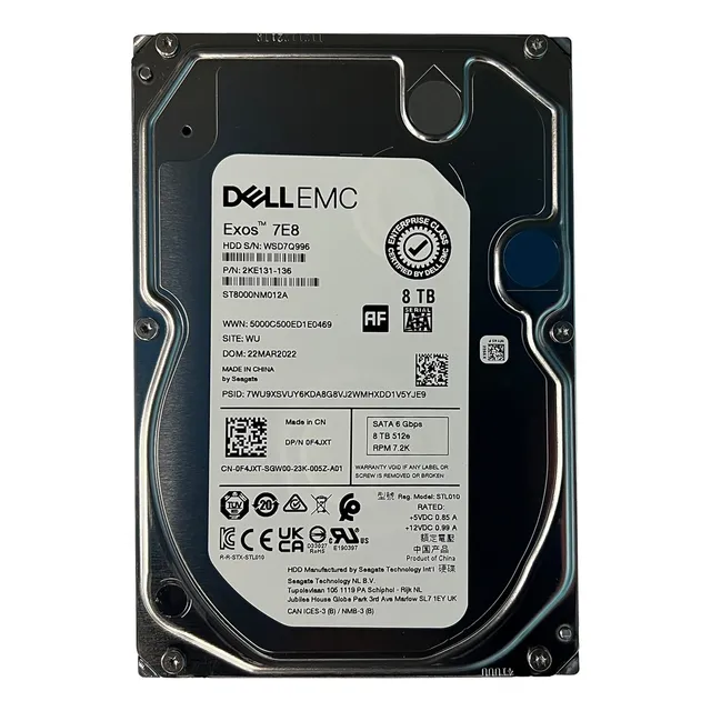 Dell 0f4jxt Disco Duro 8tb 7.2k Sata  2ke131-136