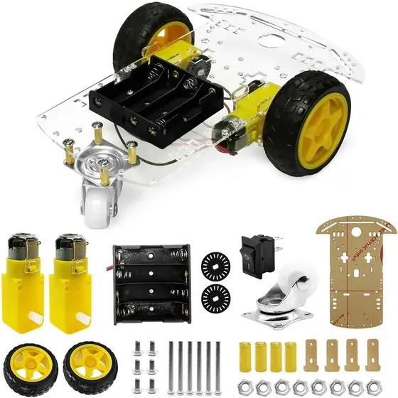 Kit Chasis Robot Auto Compatible Arduino Smart Car 2 Motores + Rueda ...
