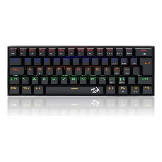Teclado Mecânico Redragon Lakshmi Rainbow Switch Red K606r Cor de teclado Preto