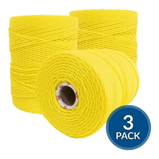Cuerda Cable Polipropileno 4mm 4 Cabos Bobina Amarillo 3pz