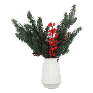 Ramitas Artificiales Navideñas Con Ramas De Pino, Tallos De Ramitas Artificiales Navideñas Con Ramas De Pino, Tallos De