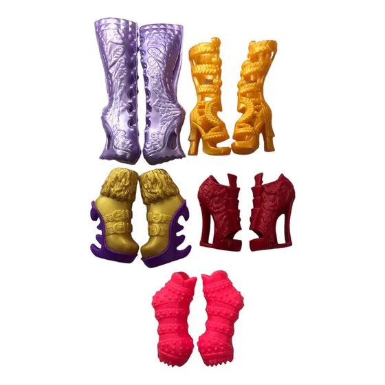5 Pares Zapatos Muñecas Monster High Y Ever After High G1 G2