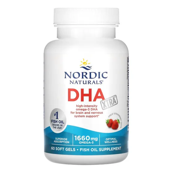 Omega 3 Dha Xtra Nordic Naturals 60 Caps Sabor Frutilla Frutilla