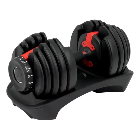 Pesa Mancuerna Ajustable Gym Diferentes Pesos 2.5 - 24 Kgs Color Negro