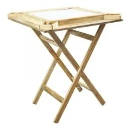Mesa De Dominó Plegable Blanca De Madera Con Porta Vasos