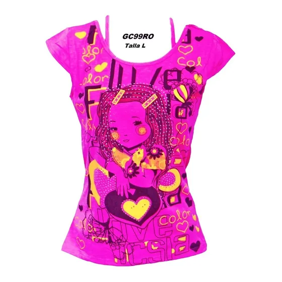 Blusas  Con Top Casuales Dama  Manga Corta Estampadas