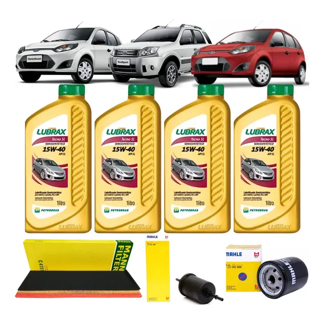 Kit Troca Oleo + Filtros Fiesta Rocam Flex 2009 2010 2011 12