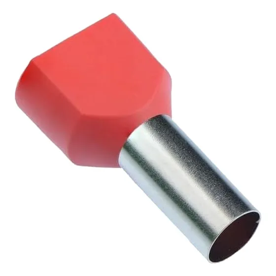 Kit Terminal Tubular Ilhós Duplos 10mm 100pçs Cor Vermelho