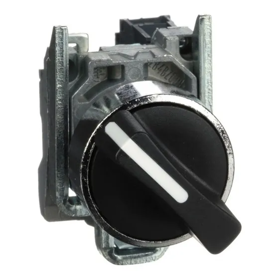 Selector 2 Posiciones Fijas 22mm Con Maneta Corta Negra 1na