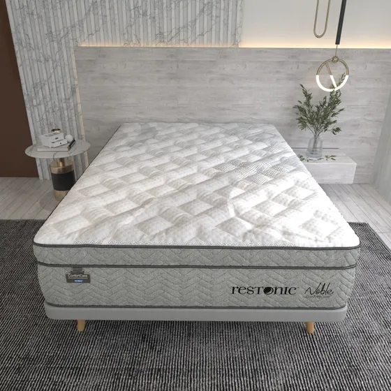 Colchón Restonic King Size Bambo Soft Ortopedico Gris Oxford