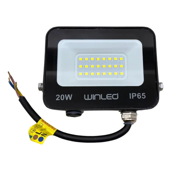 Reflector Slim Led 20w Smd Blanco Frio Exterior Winled Wre-009 Color de la carcasa Negro
