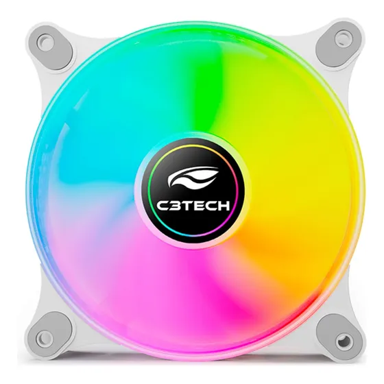Cooler Fan Gabinete Gamer F9-l160wh Branco Rgb 12cm C3 Tech