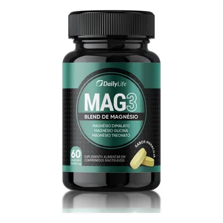 Suplemento Magnésio Treonato Mag3 Mastigável 1000mg Sabor Maracujá