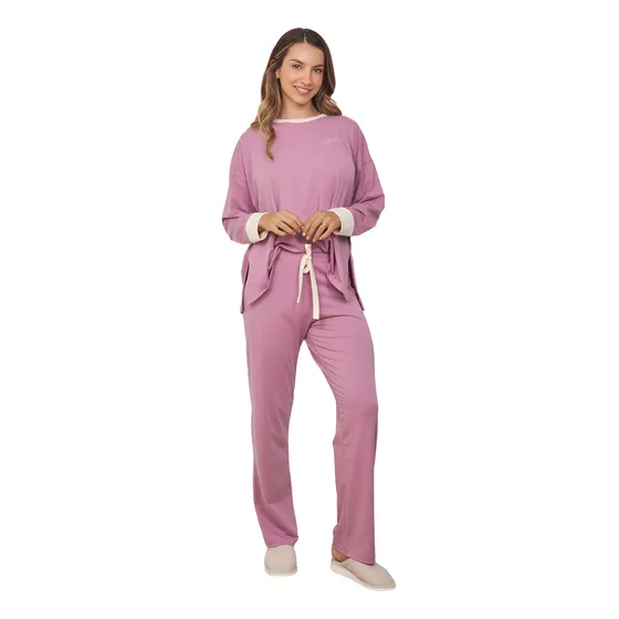 Pijama Manga Larga Pantalon Recto Jaia Algodon Modal Mujer