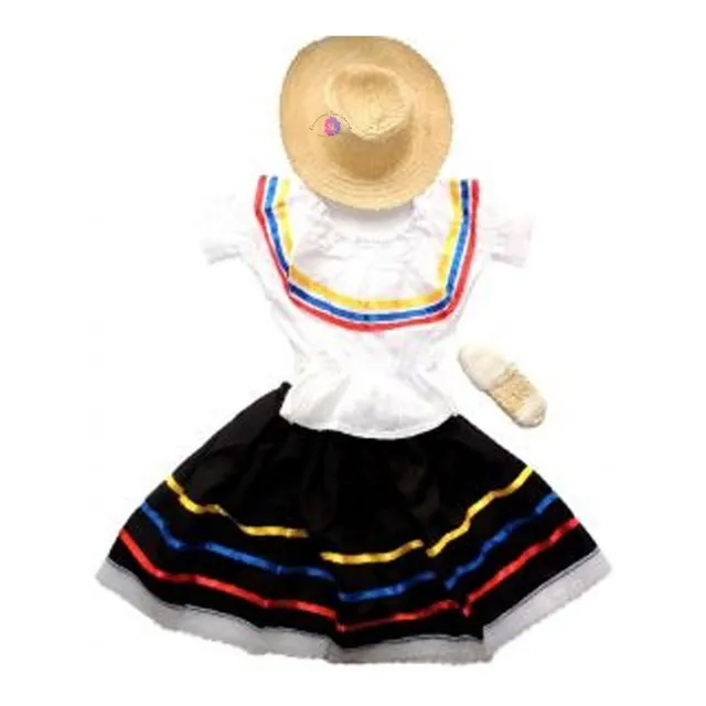 Traje Típico Campesina Boyacense Niña 4 Piezas