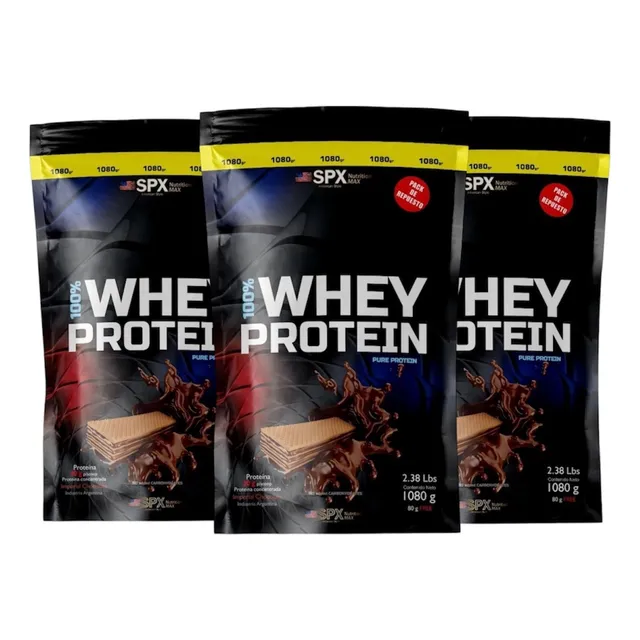 3 Proteina Whey Protein 100% (1080 Gr C/u) Spx
