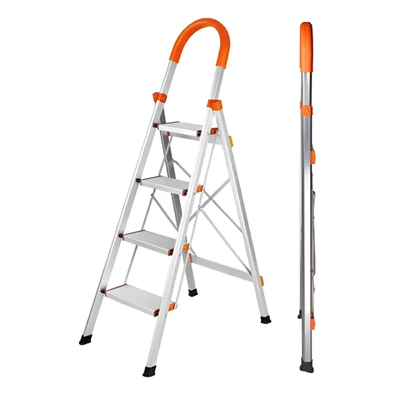 Escalera Tijera Plegable 4 Escalones Antideslizante Aluminio