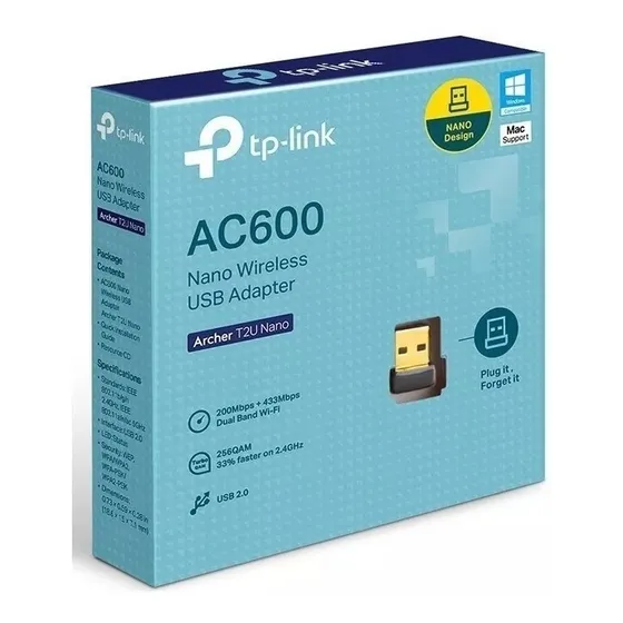 Adaptador Wifi Antena  Tplink  T2u Usb Nano | 600mbps