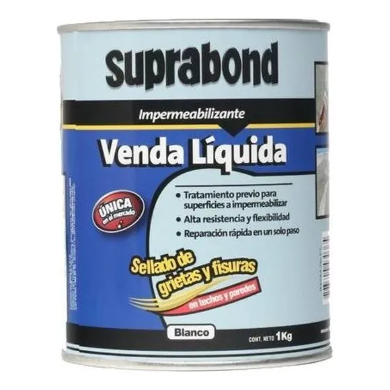 Venda Líquida Suprabond Impermeabilizante Blanca 1kg Color Blanco