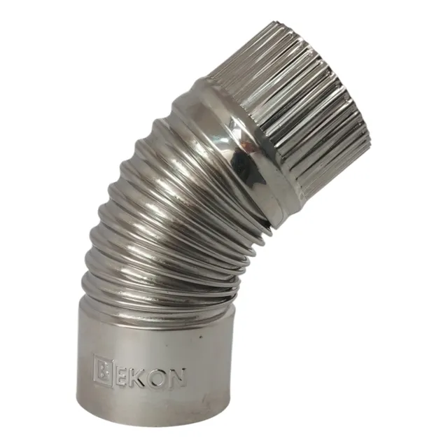 Desvío 45° Inoxidable Para Estufa A Pellet De 80 Mm/ Bekon