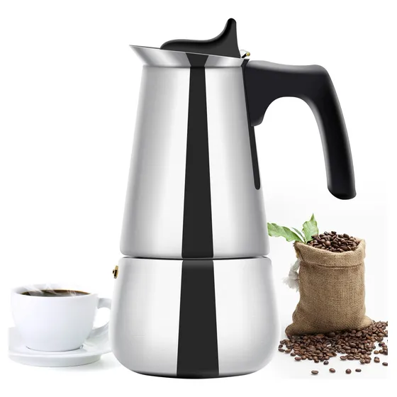 Cafetera Italiana Moka: Espresso Para Estufa Acero Cafe 4
