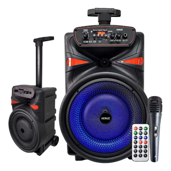 Caxa De Som Led Amplificada Grande Potente Mp3 Fm Completa