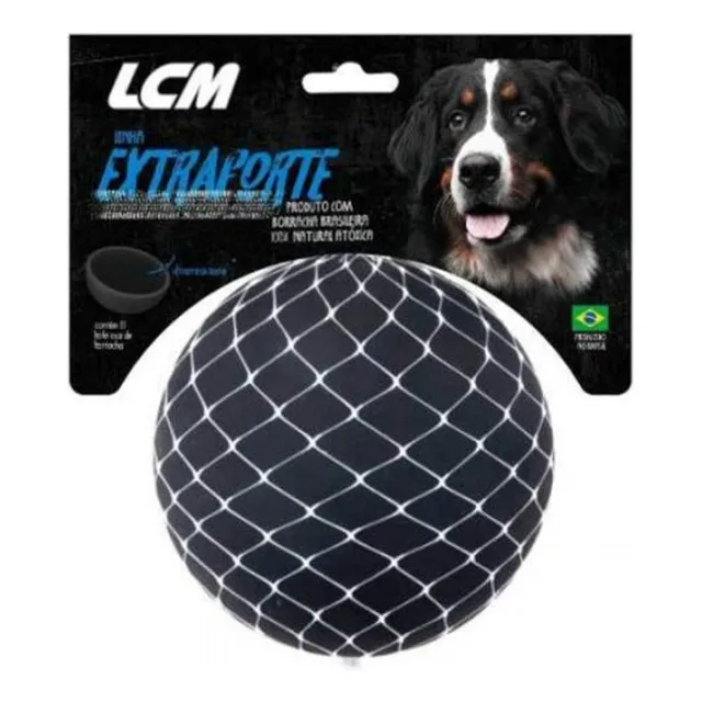 Pelota Perro Hueca Grande Extra Fuerte Lcm / Mundo Mascota Color Negro