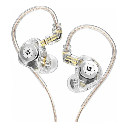 Fone De Ouvido In-ear Kza Edx Pro Sem Microfone Cristal Branco