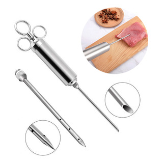 Injetor De Temperos Profissional Seringa Carnes Aço Inox Injetor De Temperos Profissional Seringa Carnes Aço Inox
