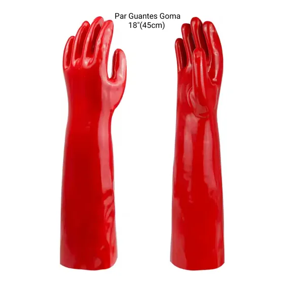 Guantes De Goma Largo 18 PuLG, Uso Doméstico E Industrial