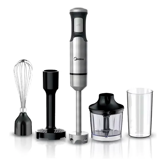 Mixer 4 En 1 Midea 1200w Picadora Batidora Procesadora Color Plateado