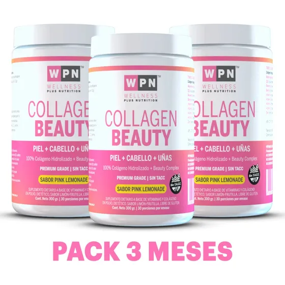 Wpn Collagen Beauty Sabor Pink Lemonade 300g Pack 3 Meses