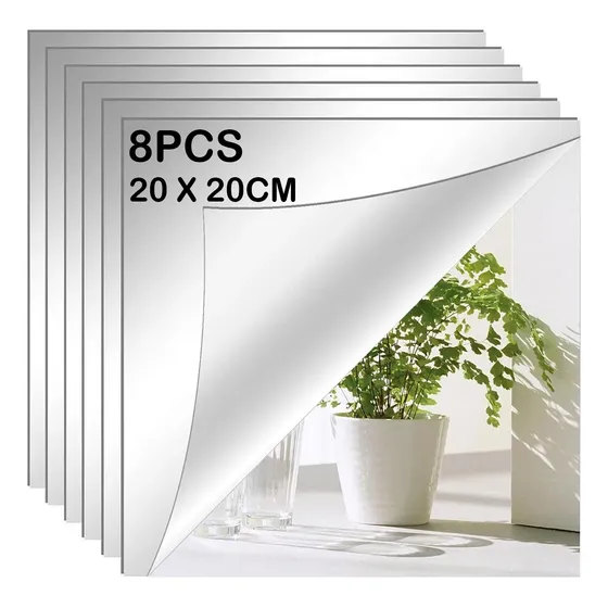 Juego De Espejos De Pared Acrílicos Con Pegatina,8pc
