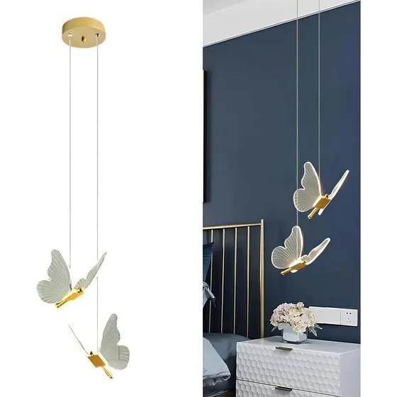 Lâmpada Pendente Tipo Borboleta Led Lustre Luz De Teto