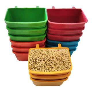 15 Comederos Bebederos Aves Plástico 60 Ml Cuadrados 15 Comederos Bebederos Aves Plástico 60 Ml Cuadrados